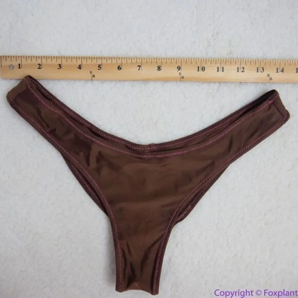 NEW Frankie's‎ Bikinis Katarina Satin Cheeky Bikini Bottom, L
